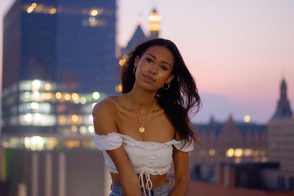 Claire blue hour portrait