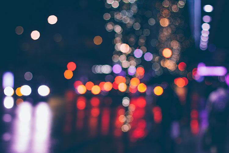 City bokeh at night