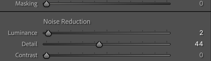Lightroom noise reduction slider