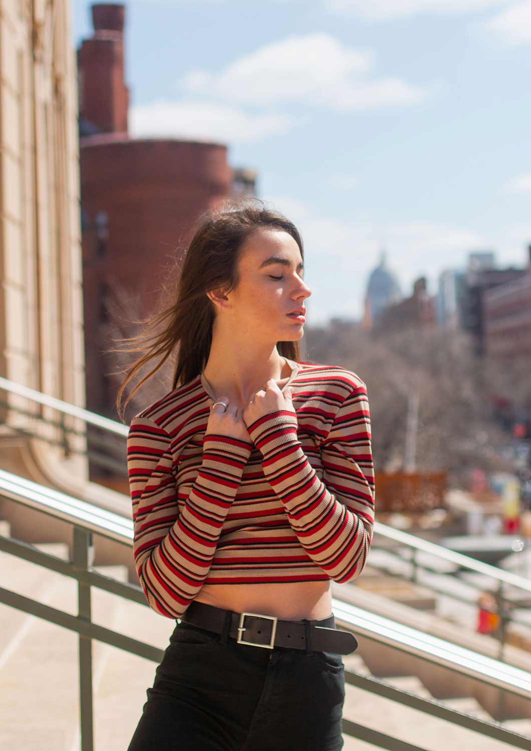 Model posing Winter photoshoot