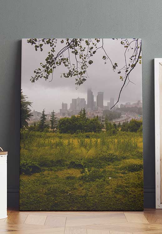 Seattle skyline wall art | Canvas Wall Art | Seattle skyline print | seattle living room decor