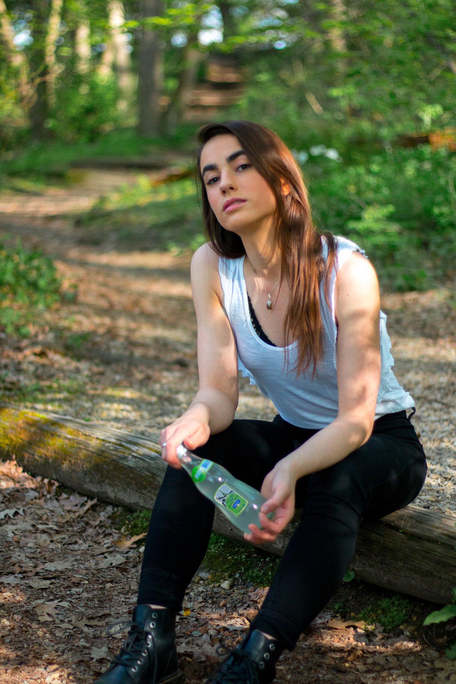 model displaying Lorina Sparkling water