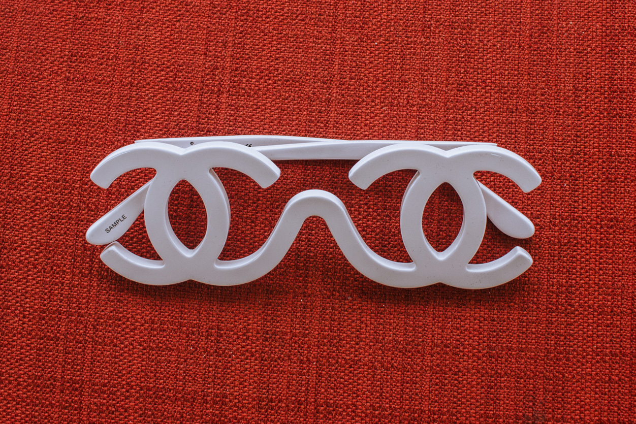 Restocked Vintage white sunglasses for product photography